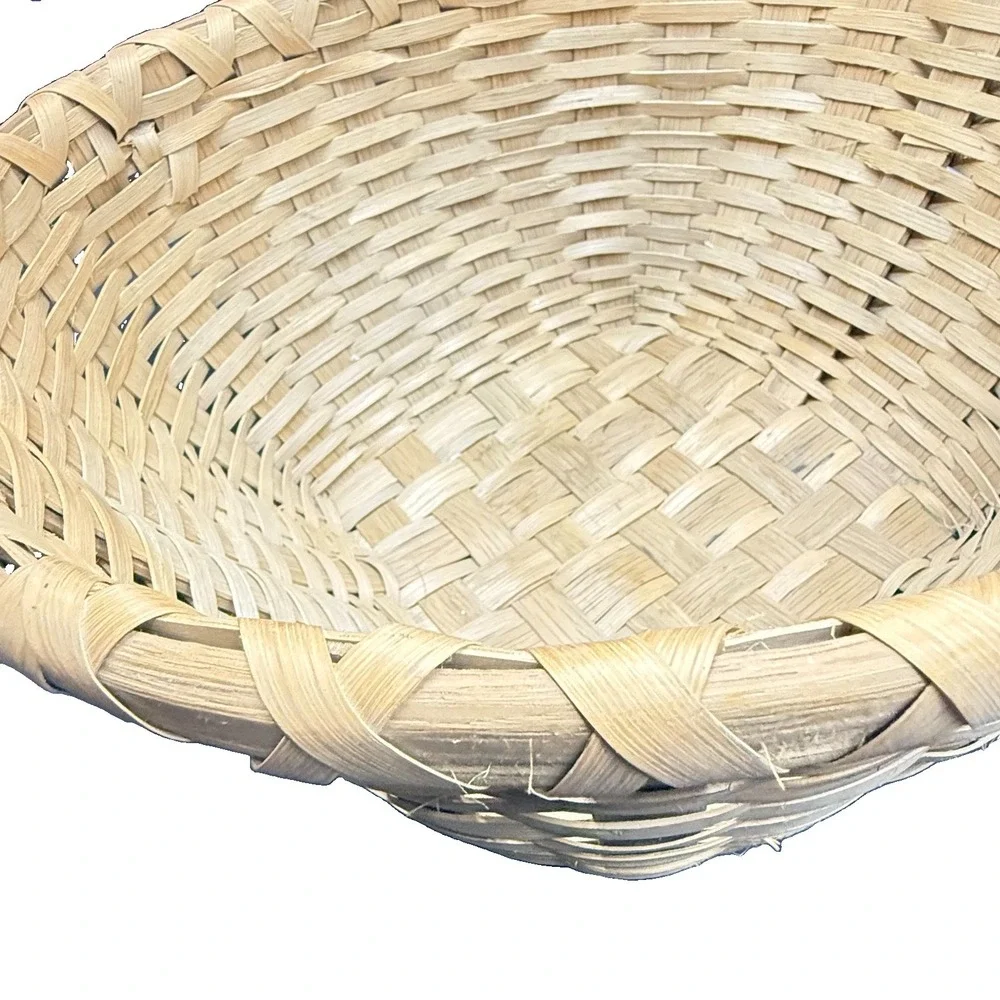 Vintage 04 Richard Carr Signed White Oak Gathering Basket Colonial Williamsburg